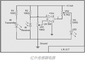 紅外傳感器電路可用于發(fā)射和檢測(cè)紅外光？(圖2)