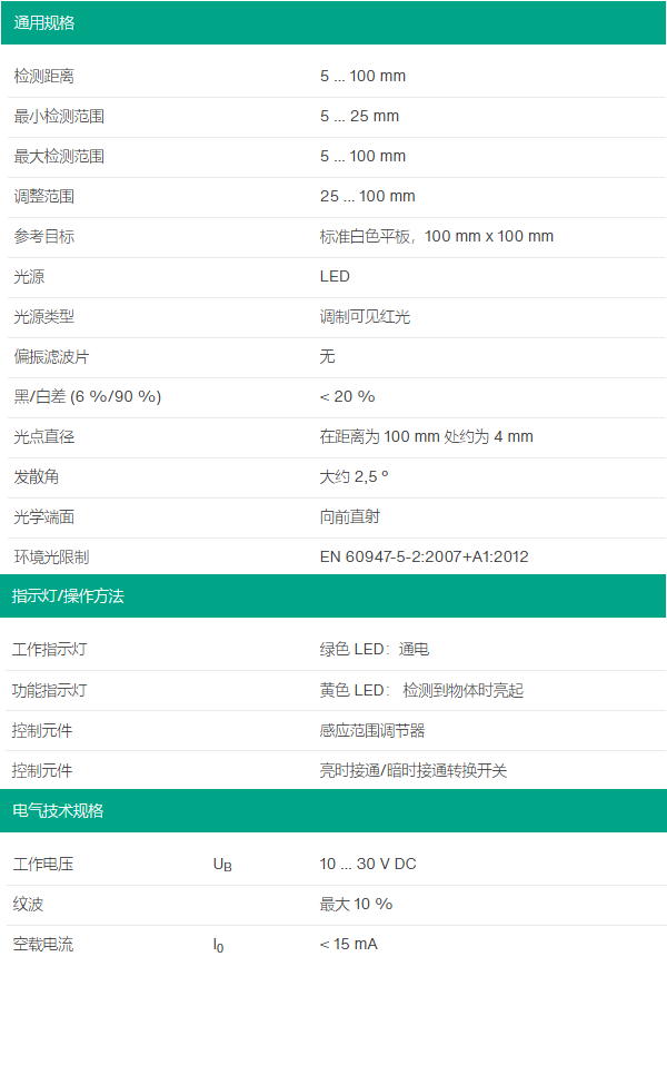 漫反射型光電傳感器ML100-8-H-100-RT/102/115(圖2)