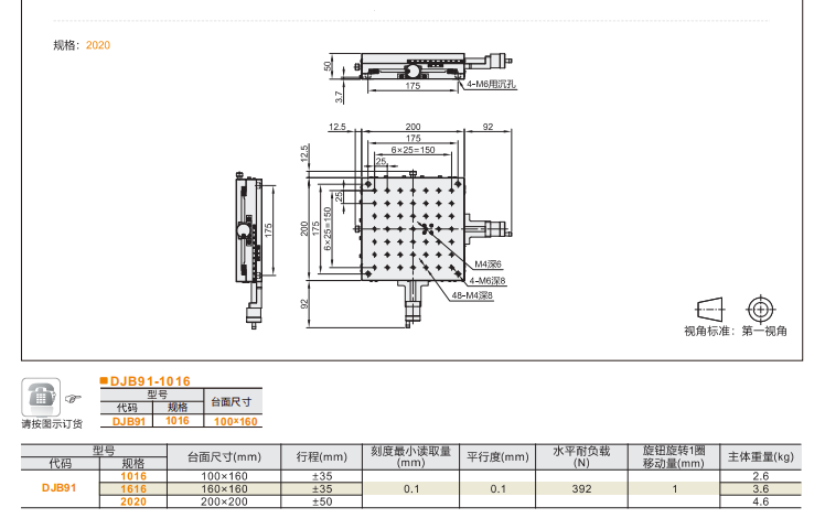 精密型DJB91手動(dòng)位移滑臺(tái)(圖5)