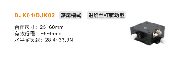 標(biāo)準(zhǔn)型DJK01/DJK02手動(dòng)位移滑臺(tái)(圖2)