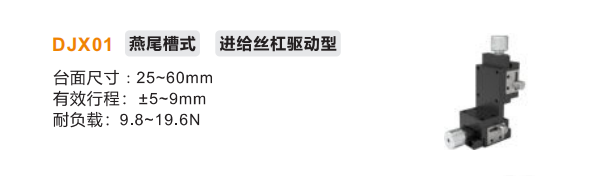 進(jìn)給絲杠驅(qū)動(dòng)型DJX01手動(dòng)位移滑臺(tái)(圖2)